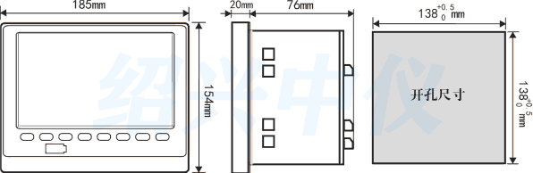 十二路無紙記錄儀安裝尺寸