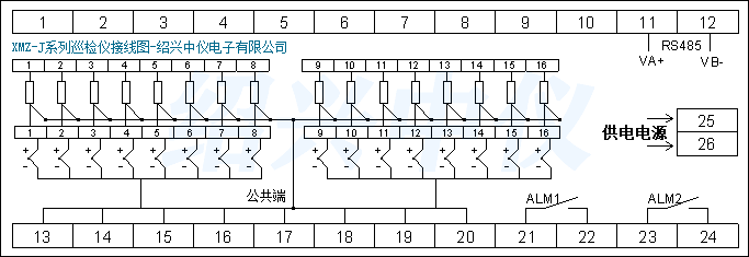四路數顯表接線圖